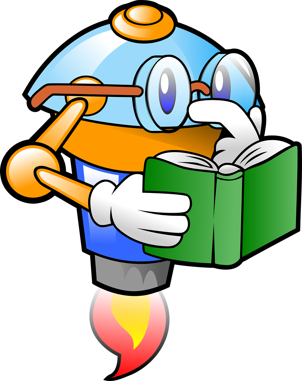 Robot reading a book
